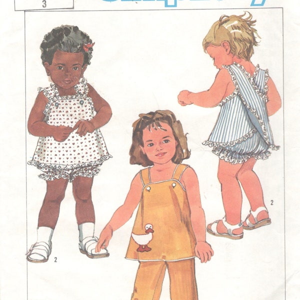 Simplicity 6775 Little Girls  Top Pants and Bloomers Pattern Criss Cross Back Toddlers  Vintage Sewing Pattern Size Size 3 Breast 22 UNCUT