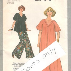 Simplicity 8771 Wide Leg Pants Pattern Womens Vintage 1970s Sewing Pattern waist 37 39 41 44 UNCUT