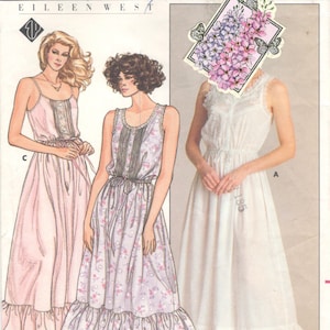 Butterick 3778  Victorian Style Nightgown Pattern Womens 1980s Vintage Designer Eileen West Sewing Size Large Extra Large Or P S M