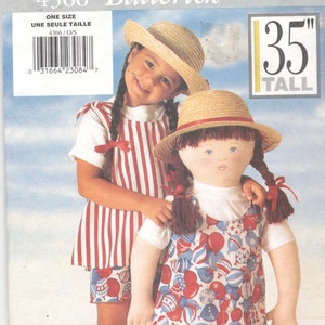 Butterick 4366 Life Size My Little Sister Doll Pattern and Clothes 35 Inch Tall Soft Cloth Toy Sewing Pattern UNCUT