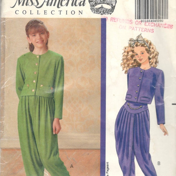 Butterick 5013 Girls Yoked Harem Pants and Top Pattern Miss American Collection Childs Teen Vintage Sewing Pattern Size 12 14  Breast 30 32