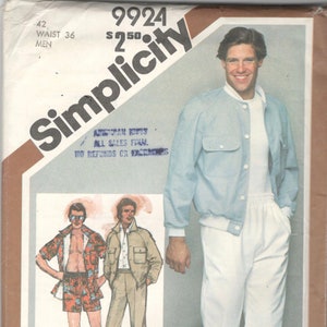 Simplicity 9924 1980s Mens Jacket Pants and Shorts Pattern - Etsy