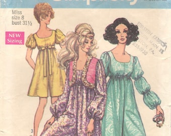 Simplicity 8254 1960s Misses Evening Palazzo Jumpsuit Pantdress Bolero Jeanie Pattern Womens Vintage Sewing Pattern Size 8 Bust 31