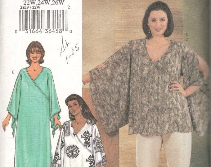 Butterick 3829 Plus Size Womens Pants Pullover Top Caftan - Etsy