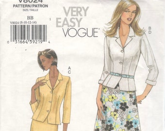 Vogue 8024 Misses Very EASY Straight or Flared Skirt  Princess Seam Top Pattern Womens Sewing Pattern  Size 8 10 12 14 Waist 24 - 28  UNCUT