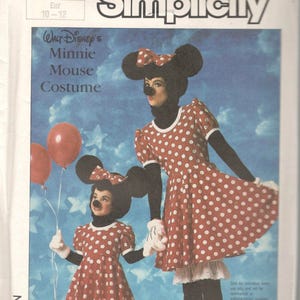 Simplicity 7730 1980s Girls MINNIE MOUSE Costume Pattern Official Walt ...