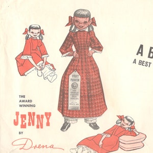 Rag Doll Jenny Doll and Doll Clothes Pattern Dress Petticoat Skirt Panteletts and Shoes Soft Doll Drena Dotson Vintage Sewing Pattern UNCUT