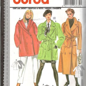 Burda 3639 Misses Double Breasted Trench COAT Pattern 3 Lengths ...
