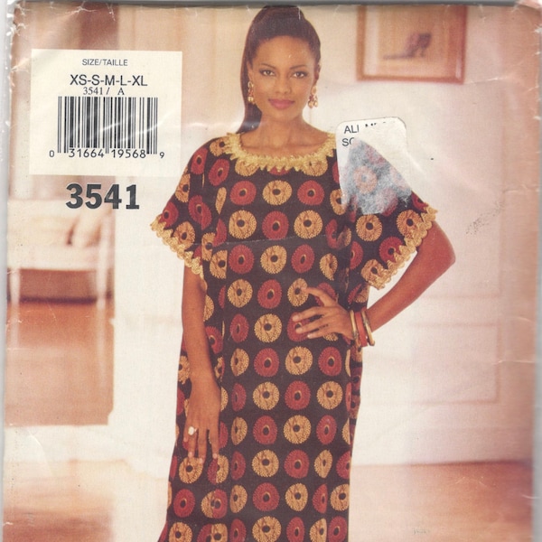 Butterick 3541 See & Sew 1990s Misses CAFTAN Pattern Easy  Womens Vintage Sewing Pattern Size XS S M L Xl Bust 30 - 42 UNCUT