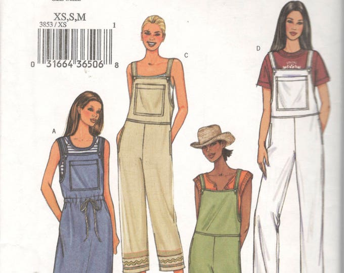 Jumper Bib Overalls Romper Pattern Button Shoulder Straps Butterick ...