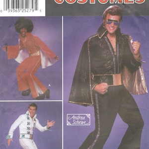 Simplicity 9916 Las Vegas Disco Elvis Jackson 5 Costume Pattern Jumpsuit Cape Wide Belt Mens Sewing Pattern Chest 34 36 38 Or 40 42 44 UNCUT