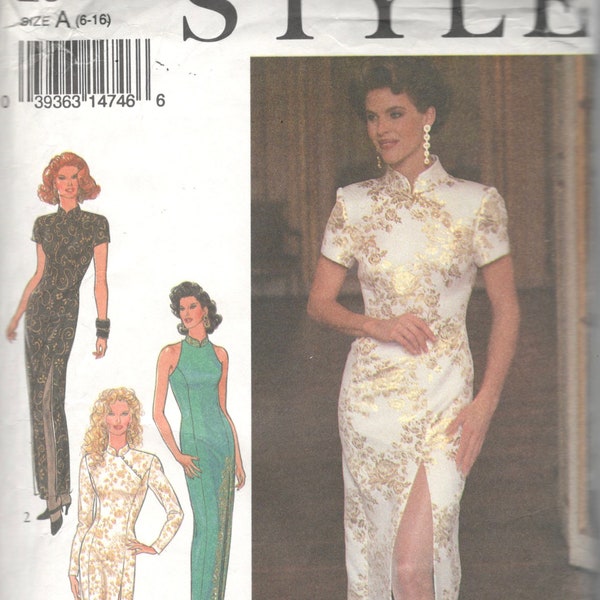 Simplicity 9300 or Style 2371  Misses Cheongsam DRESS Pattern Womens Evening Length Sewing Pattern Size 6 8 10 12 14 16  Or 6 8 10