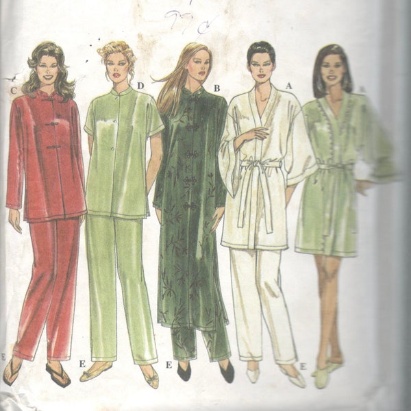 Simplicity 9024 Misses Sleepwear Pattern Mandarin Collar Pajamas Robe Pattern Womens Sewing Pattern UNCUT Size  L Xl NO INSTRUCTIONS