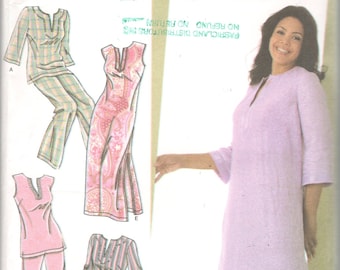 Simplicity 4377 Womens Nightgown 2 Lengths Pajamas Pattern Plus Size Sewing Pattern Size 26 28 30 32 Or 18 20 22 24 UNCUT