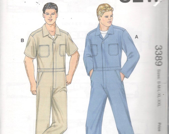 Kwik Sew 3389 Mens Coveralls Pattern Zip Front Jumpsuit - Etsy