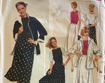 Vogue 1653  1970s Misses Jacket Blouse Vest and Skirt  Pattern Womens Vintage Sewing Pattern Size 8 Bust 31