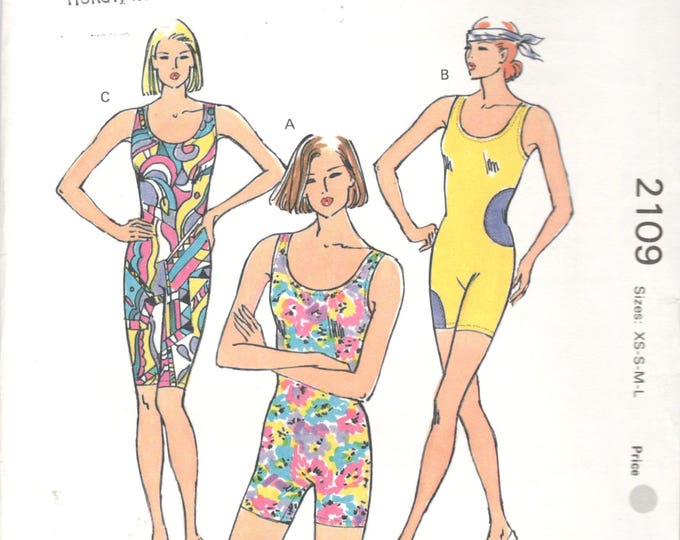 Kwik Sew 2109 Misses UNITARD Pattern Scoop Neck 2 Lengths V Back ...