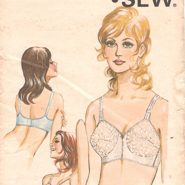 Kwik Sew 230 1970s Misses Nylon Tricot  or Lace Bullet Cone Bra Pattern Womens  Vintage Sewing Pattern Size 38 A 38 B 38 C 38 D UNCUT