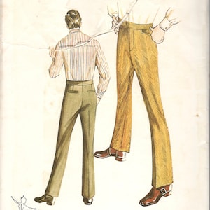 Kwik Sew 323 or 322 or Sew Knit N Stretch Mens Pants Pattern Double Knits Adult Vintage Sewing Pattern Waist 36 38 40 or 30 32 34 UNCUT