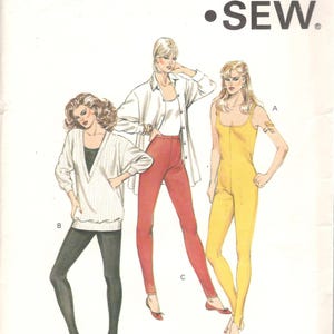 Kwik Sew 1457 1980s Misses Stirrup Unitard and Pull on Pants Pattern ...