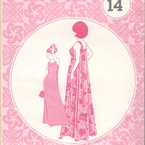 Patterns Pacifica 3016 1970s Elegant Evening Muu Muu  Pattern Waterfall Back Womens Vintage Sewing Pattern Size 14 Bust 36 UNCUT