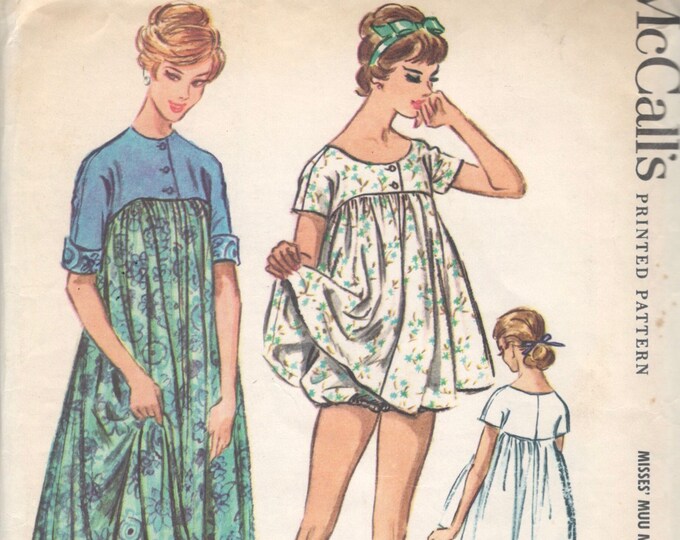 1950s Mccalls 5161 Misss Muu Muu Duster Baby Dolls Bloomers Pattern for ...