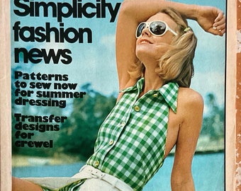 Simplicity Fashion News June 1973 Featuring Womens Childrens Summer Fashions Counter Brochure  W Pamphlet Styles of the 70s