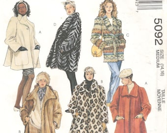 McCalls 6717 Or 5092 Misses Headband and Set of Coats Pattern Fake Fur Womens Vintage Sewing Pattern Size Extra Small Bust 32 34 Or XL