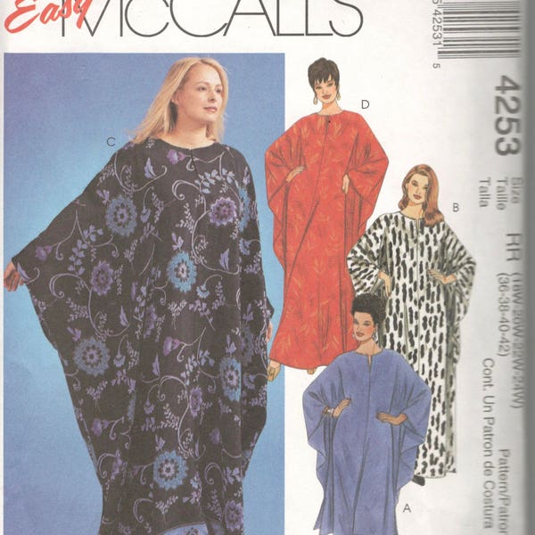 McCalls 4253 Pants and Chic Loose Fitting Pullover Caftan Pattern Full Figure Sewing Pattern Size 26 28 30 32 Or 18 20 22 24 UNCUT