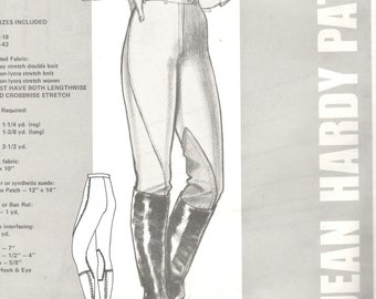 Jean Hardy 960 Pantaloni da equitazione inglesi Jodphurs modello a vita alta anni '80 Modello di cucito vintage da donna Taglia 6 8 10 12 14 16 18 NON TAGLIATO