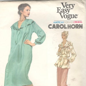 Vogue 1820 1970s Misses Pullover  V Neck Dress Blouse and Pants Pattern Very Easy Womens Vintage Sewing Pattern Size 10 Bust 32 UNCUT