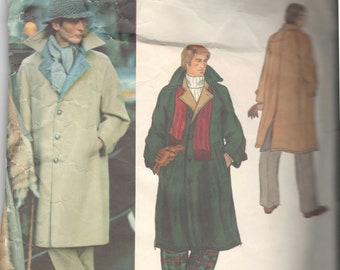 Vogue 1330 Designer Overcoat Pattern Mens Coat Designer Bill BLASS Adult Vintage Sewing Pattern Chest 42
