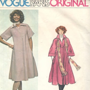 Vogue 1263 1970s Misses Pullover Flared Dress Top and Scarf Pattern Womens Vintage Sewing Pattern Size 10 Bust 32 UNCUT