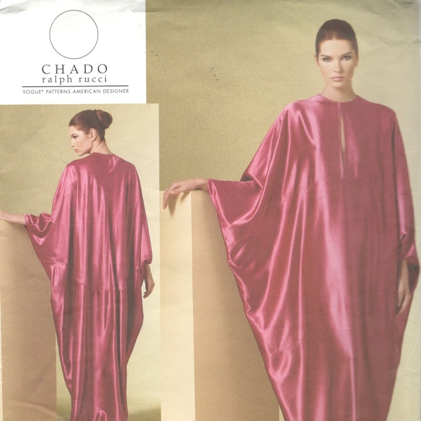 Ralph Rucci Chado Dolman-mouwen trui CAFTAN-patroon Losvallend Elegant Vogue 1181 Dames naaipatroon Maat LG XL-borst 38-44 ONBESNEDEN