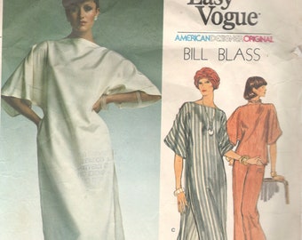 Vogue 1457 1970s Misses Evening Kimono Sleeve Tunic Top and Pants Pattern Easy Designer Bill Blass Size 10 Bust 32