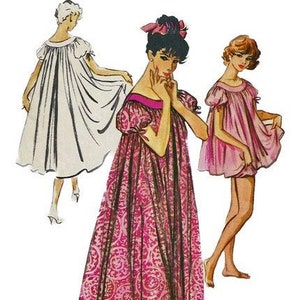 1950s McCalls 4610 Muu Muu Pattern for Sleeping or Lounging Womens Vintage Sewing Pattern Size Small Bust 31 32