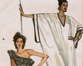 Simplicity 5874 1980s Diana Ross  Misses 1 Piece Swimsuit Pullover Caftan Pattern Womens Vintage Sewing Pattern Size 10 or 12
