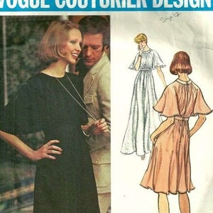 Vogue 2883 1970s Cape Sleeve Dress Pattern Elegantly Draped High Banded Waist Jean Muir Womens Vintage  Sewing Pattern Size 10 Bust 32 UNCUT