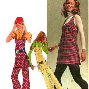 1970s Simplicity 9567 Young Junior Teen Mod Shorts Pants and Tunic Pattern Womens Vintage Sewing Pattern Size 7/8 Bust 29 UNCUT