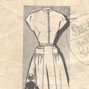 Mail Order 8614 1940s Misses Dress Pattern Frock with Mandarin Collar Womens Vintage Sewing Pattern Size 14 Bust 32 image 1