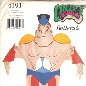 Butterick 4191 Boys Girls Teen CREEPY CRAWLERS T3 Costume Pattern Goop Mandos Tick Trick Tick Sewing Pattern xs s m l Chest 23 - 32 UNCUT