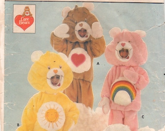 Butterick 6814 CARE BEAR COSTUME Pattern Top Pants Head Mittens Feet Boys Girls Toddlers Sewing Pattern Size Small