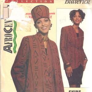 Butterick 938 Misses AFROCENTRiC Unlined Swing COAT JACKET SKIRT Pattern Womens Sewing Pattern Size 6 8 10 12 14 16 18 20 22 Bust 30-44 UNc
