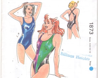 May include: A sewing pattern for two swimsuit styles. The pattern is for sizes 6-8-10-12. The pattern is from Kwik Sew Pattern Co., Inc. and is designed by Kerstin Martensson.