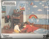 1970s Vogue 2360 CLOUD ROOM Pattern Quilt Pillow Wall Hanging Sleeping Bag Mobile Window Shade Rainbow Stars Vintage Sewing Pattern UNCUT