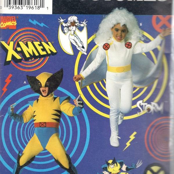 Simplicity 7246 0691 Childs X-Men Wolverine Storm Costume Pattern Marvel Comic Boys Girls Sewing Pattern Size 3 4 5 6 7 8 Chest 22- 27 UNCUT