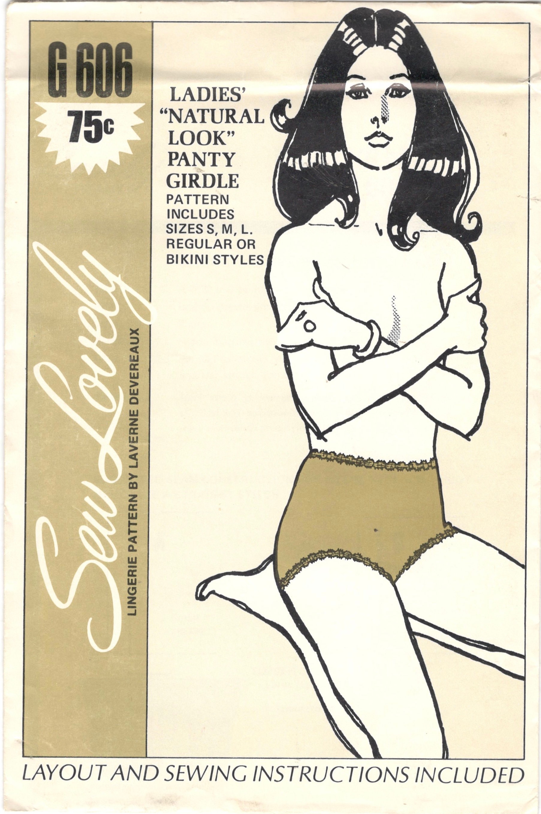 Sew Lovely G606 1970s Natural Look Panty Girdle Pattern Womens Vintage  Lingerie Sewing Pattern Size Small Medium Large Hip 34 44 UNCUT 