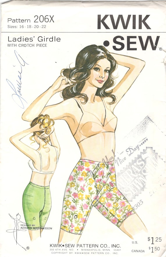 Kwik Sew 206 Misses PANTY GIRDLE Pattern Crotch Piece Womens Vintage  Lingerie Sewing Pattern Size 8 10 12 14 or 206X 16 18 20 22 UNCUT -   Canada