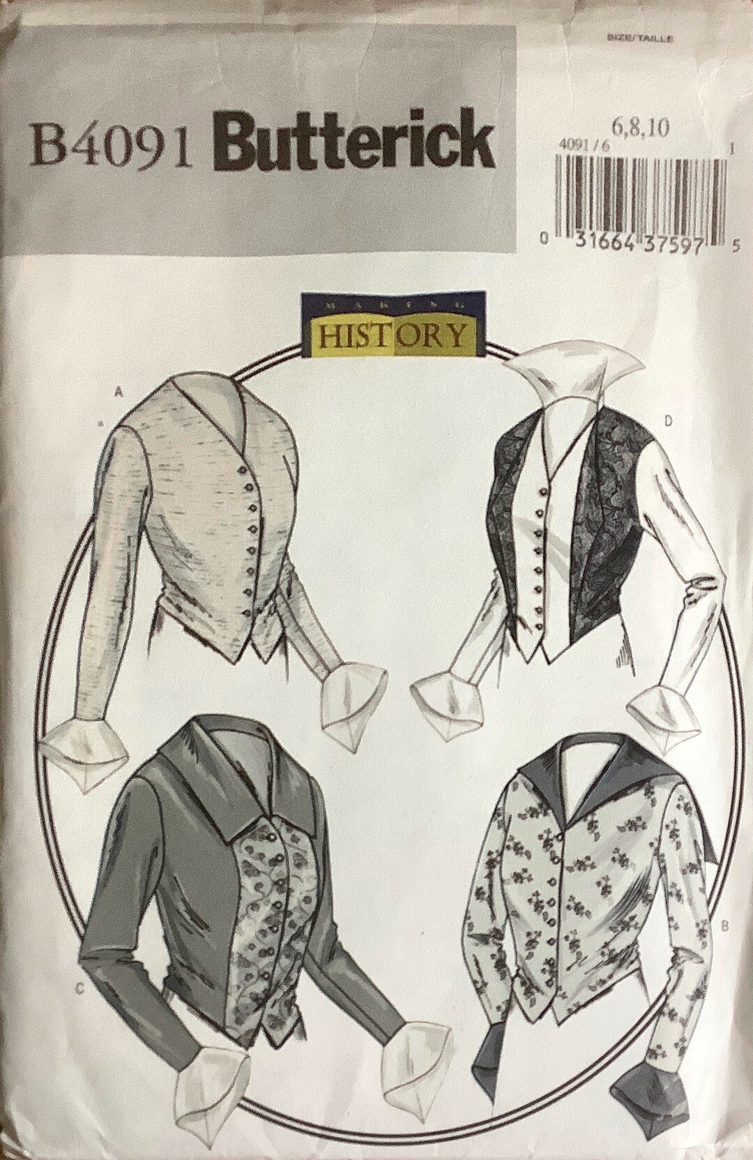 Basque Classic Patterns Butterick 4091 Misses 1914 Basque Shirt Pattern Making History ...