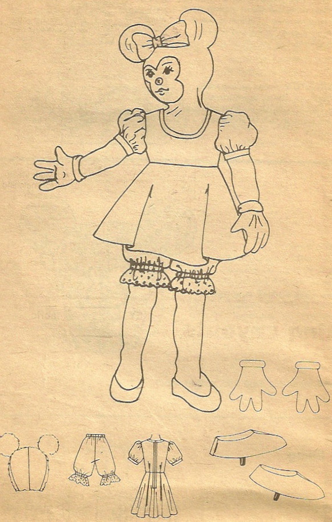 Simplicity 7730 1980s Misses MINNIE MOUSE Costume Pattern Official Walt ...